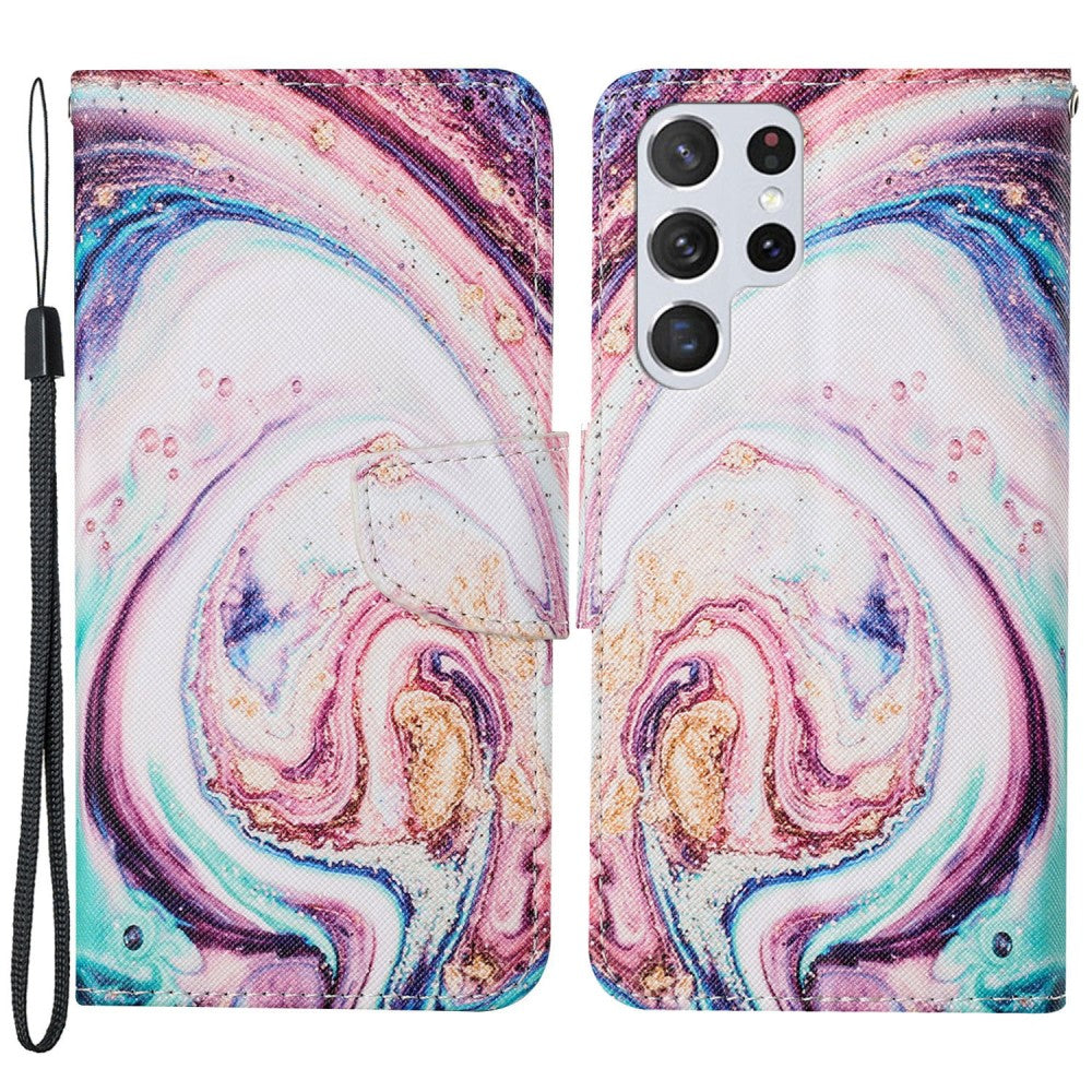 Wonderland Samsung Galaxy S22 Ultra flip case - Swirl / Marble Pattern