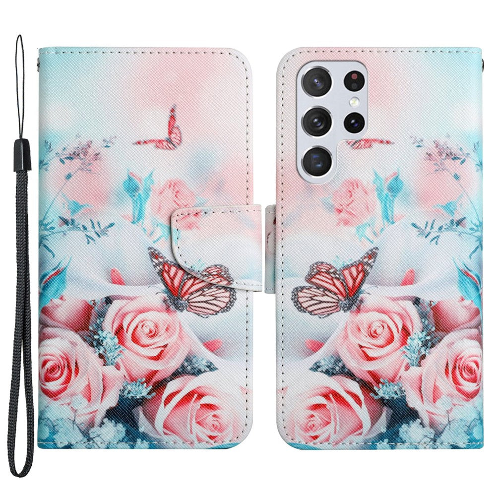 Wonderland Samsung Galaxy S22 Ultra flip case - Peony and Butterfly