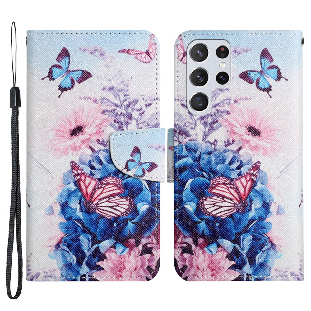 Wonderland Samsung Galaxy S22 Ultra flip case - Purple Butterfly
