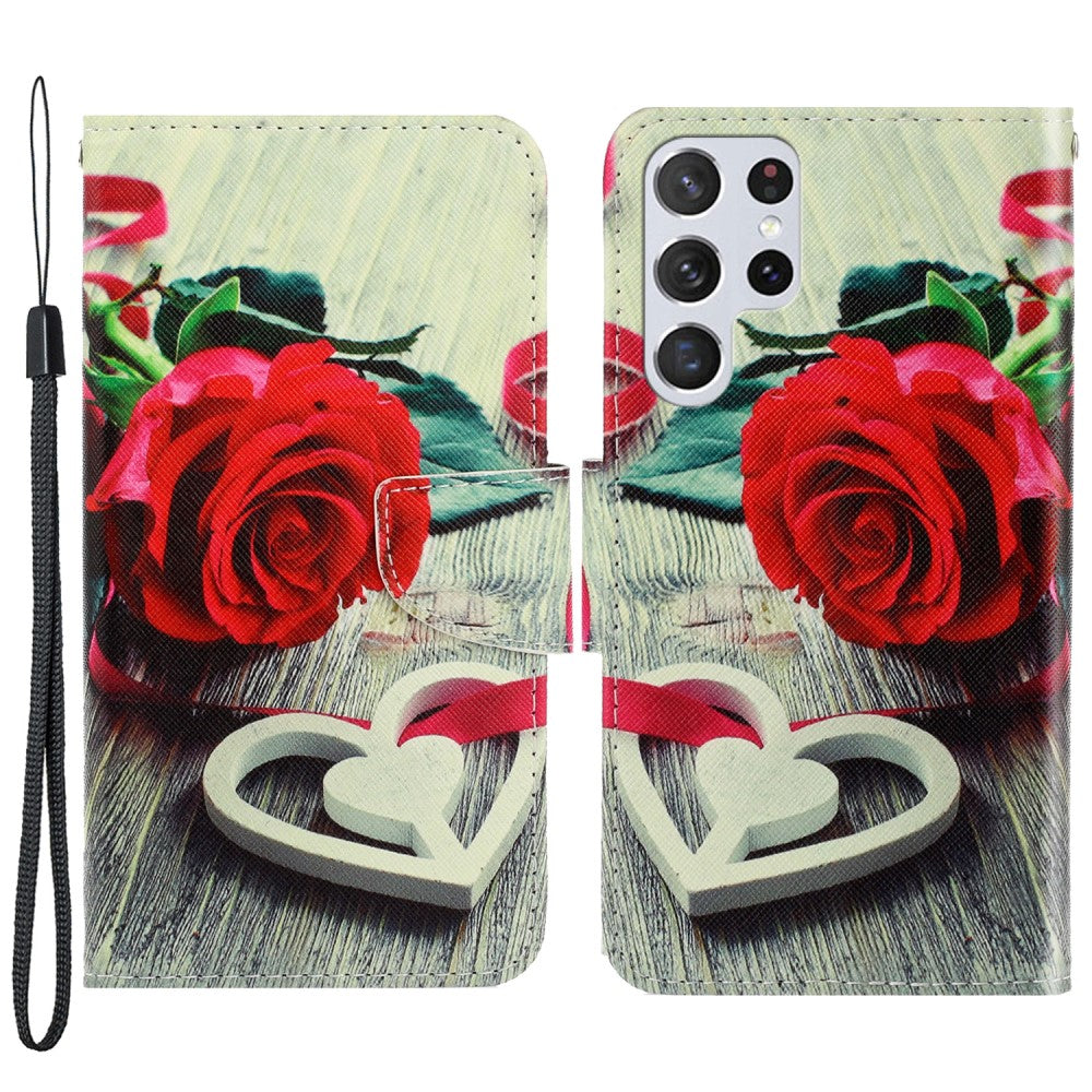 Wonderland Samsung Galaxy S22 Ultra flip case - Red Rose