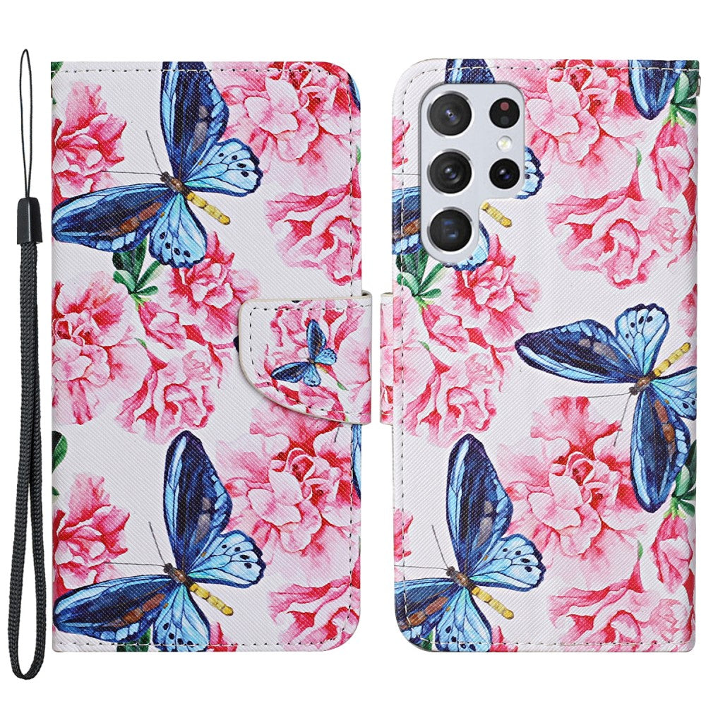 Wonderland Samsung Galaxy S22 Ultra flip case - Blue Butterfly