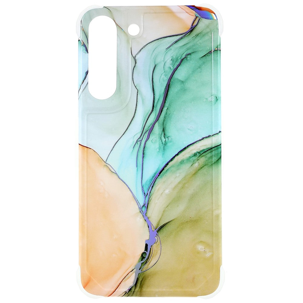 Marble Samsung Galaxy S22 case - Orange / Green