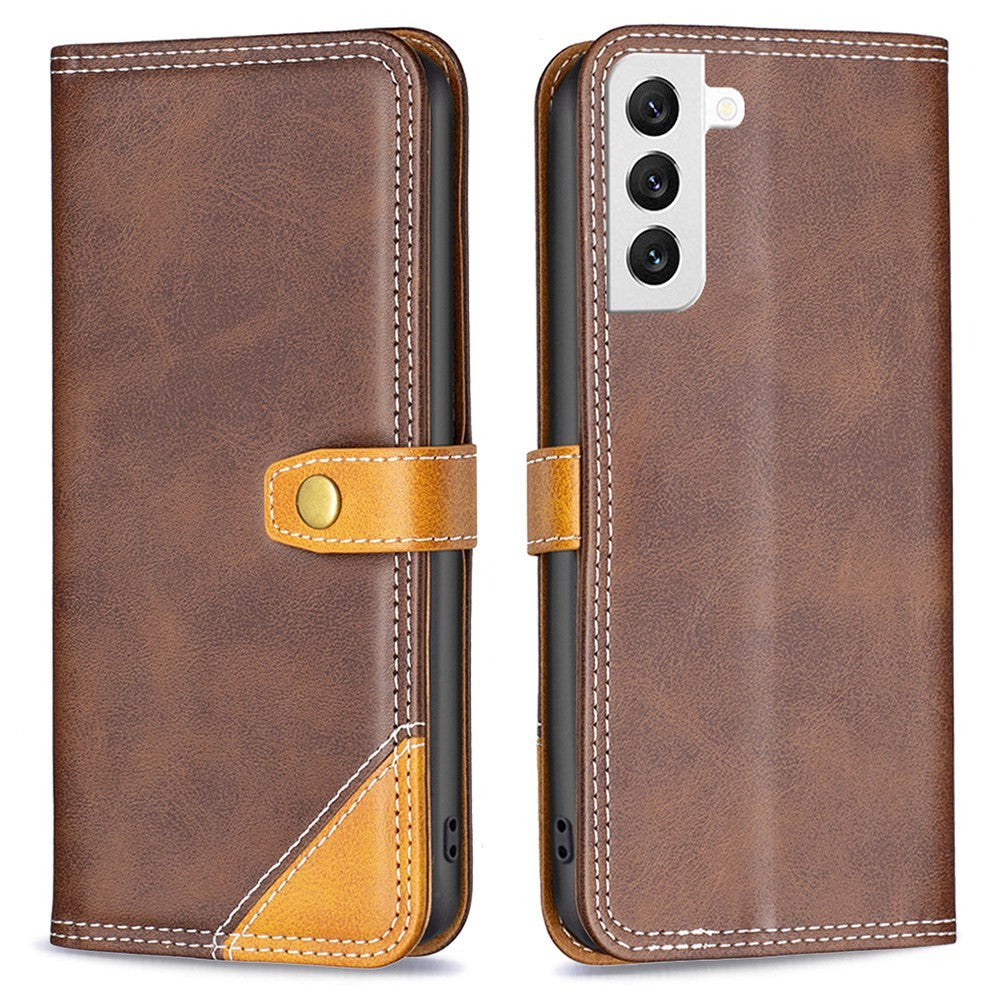 BINFEN two-color leather case for Samsung Galaxy S22 - Coffee