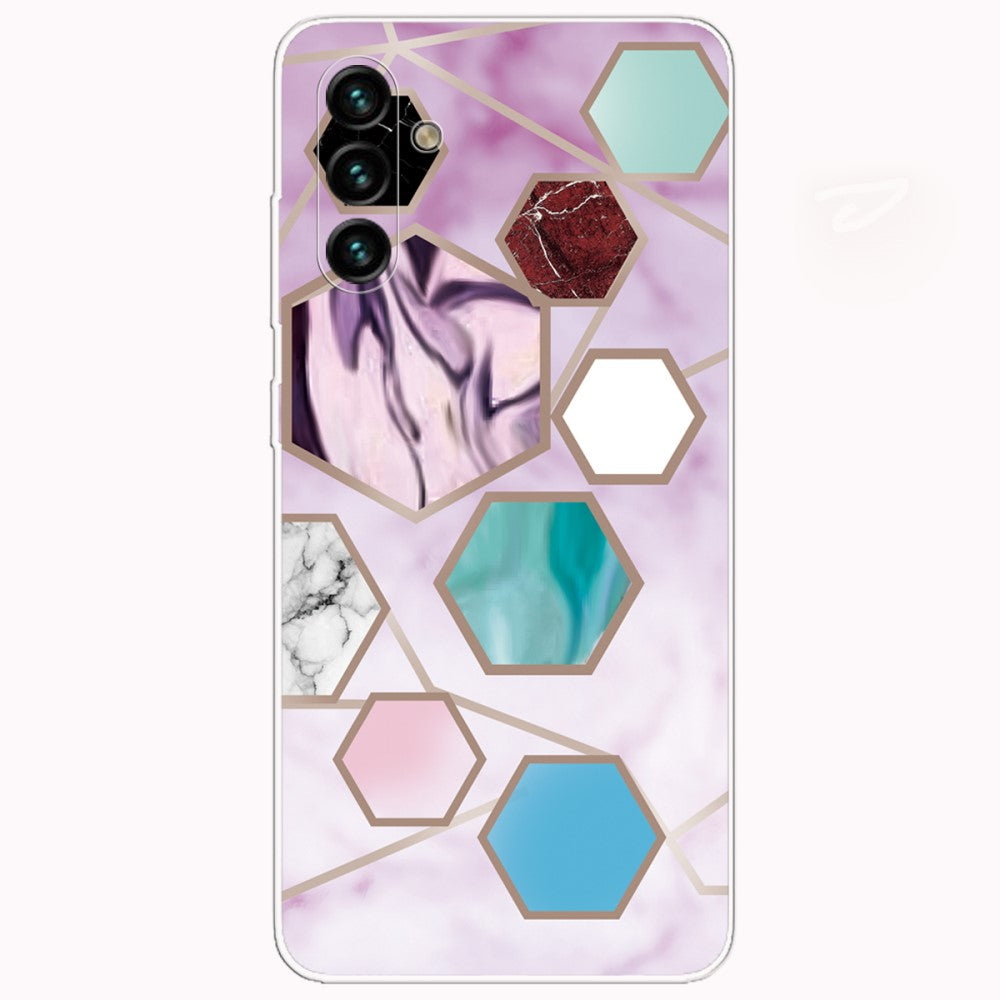 Marble Samsung Galaxy A13 5G case - Hexagon Fragments in Purple