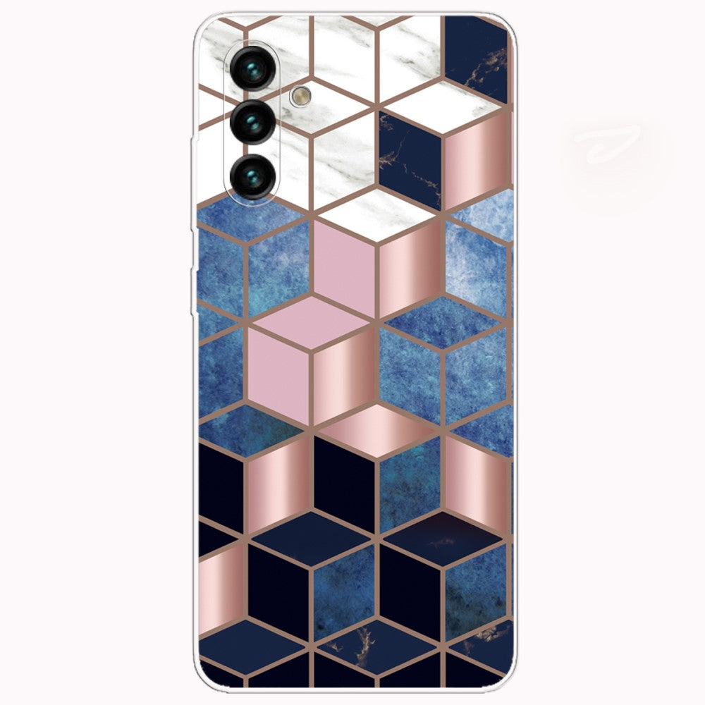 Marble Samsung Galaxy A13 5G case - Blue / Gold Cube