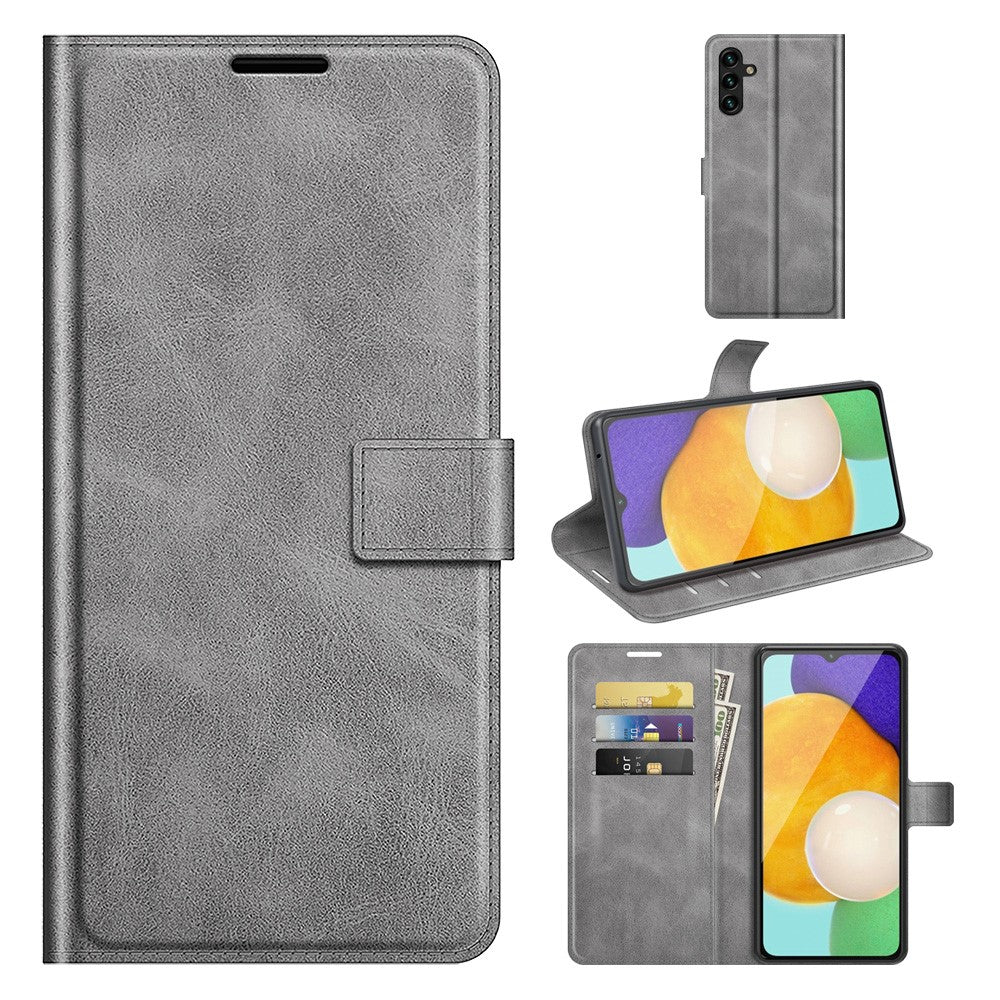 Wallet-style leather case for Samsung Galaxy A13 5G - Grey