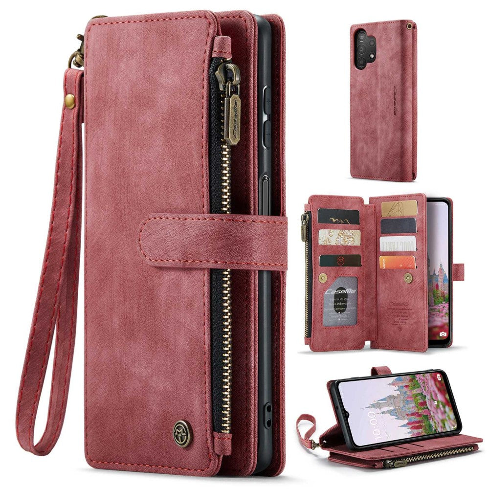 CaseMe zipper-wallet phone case for Samsung Galaxy A13 5G / A13 4G - Red