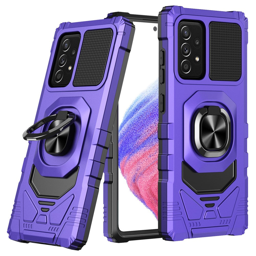 Durable hard plastic cover with soft inside and kickstand for Samsung Galaxy A53 5G - Purple