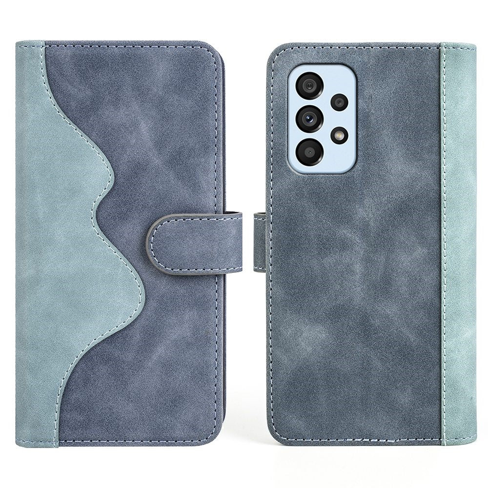 Two-color leather flip case for Samsung Galaxy A53 5G - Blue