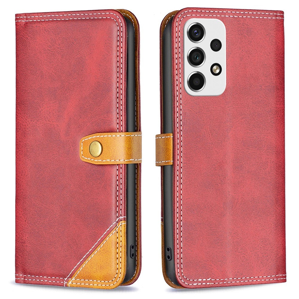 BINFEN two-color leather case for Samsung Galaxy A53 5G - Red