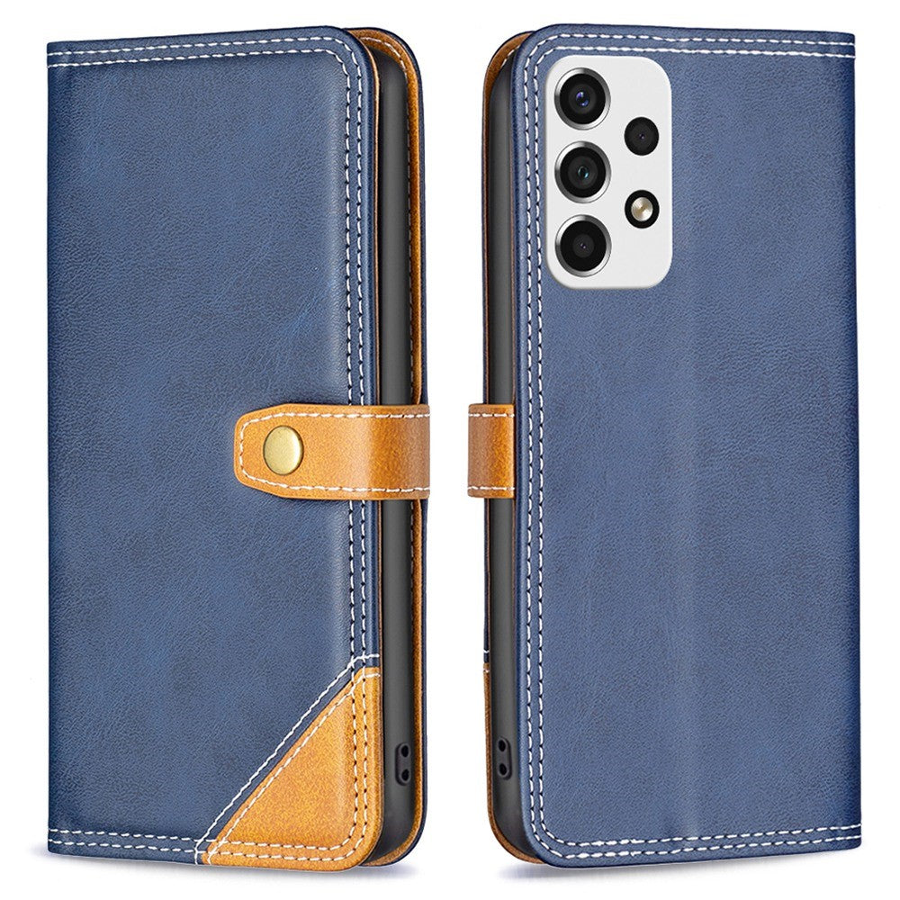 BINFEN two-color leather case for Samsung Galaxy A53 5G - Blue