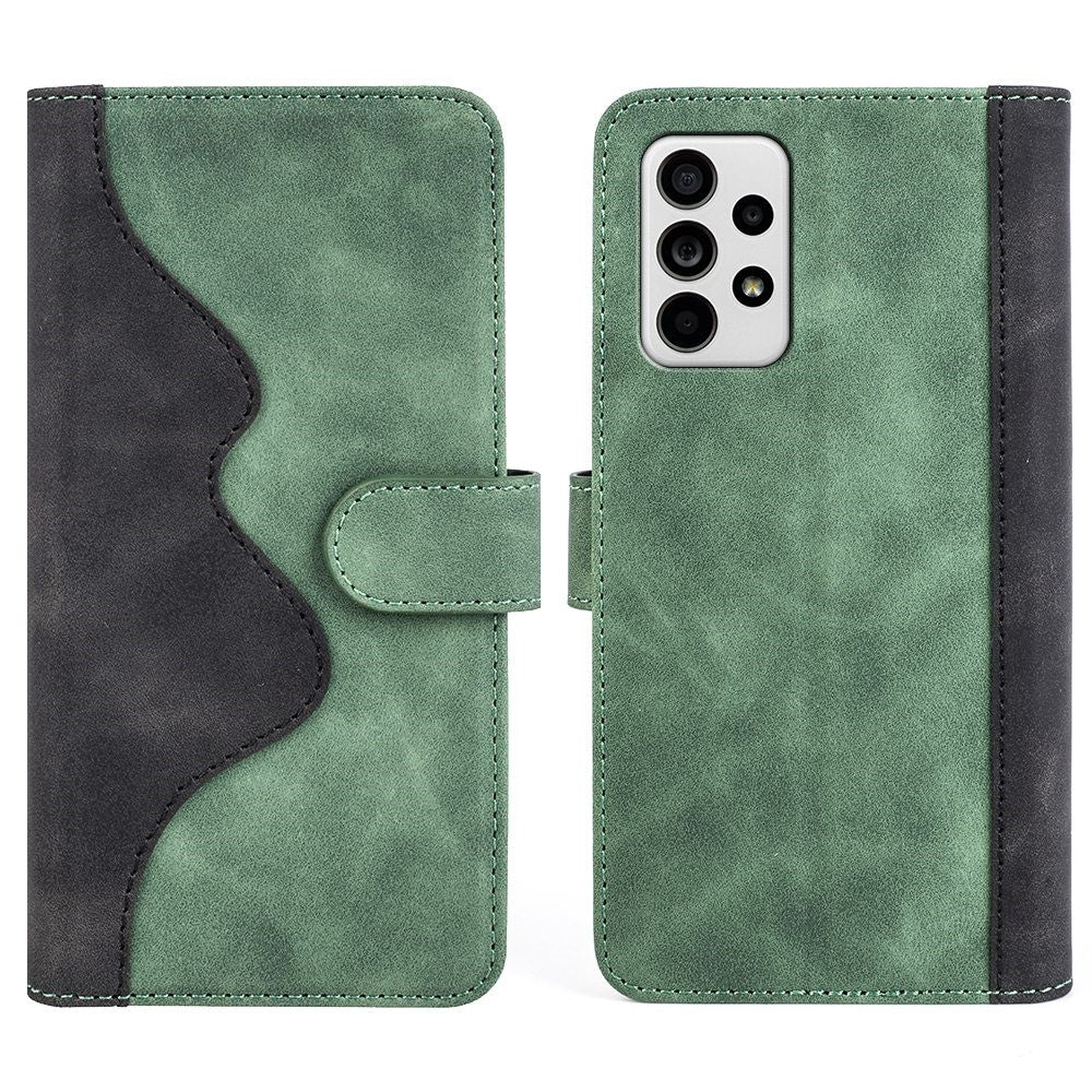 Two-color leather flip case for Samsung Galaxy A33 5G - Green