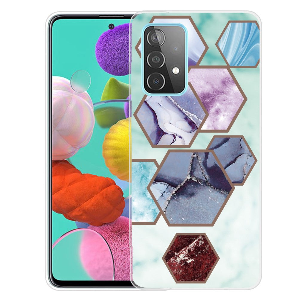 Marble Samsung Galaxy A13 4G case - Hexagon Fragments in Sky Blue