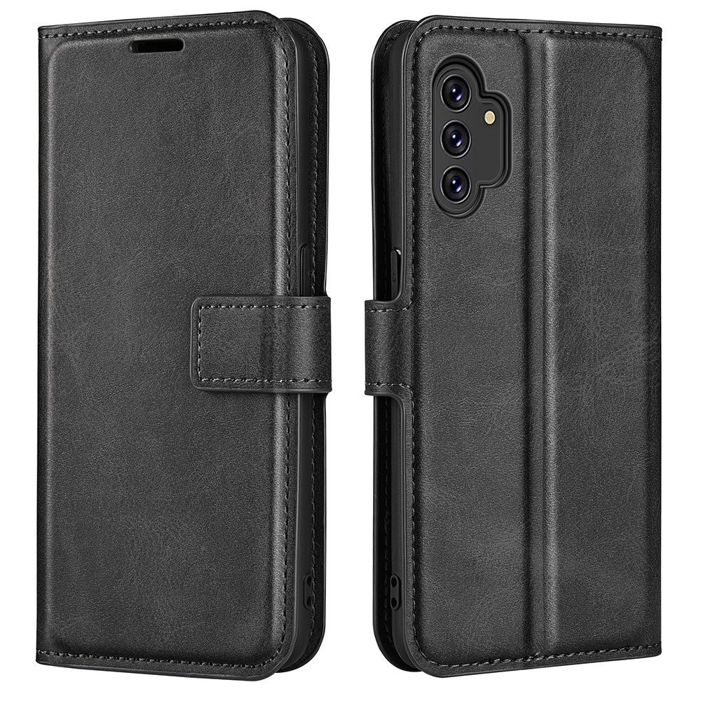 Wallet-style leather case for Samsung Galaxy A13 4G - Black