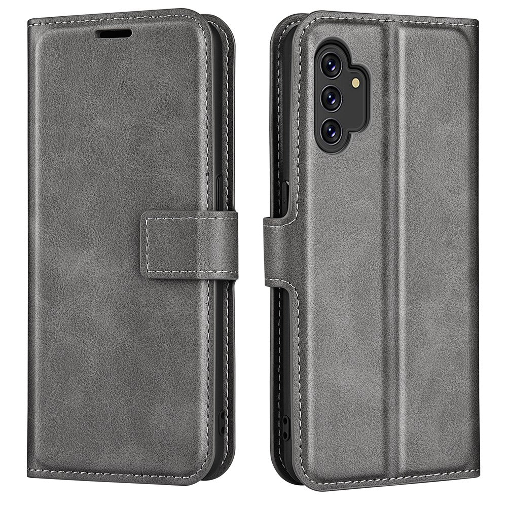 Wallet-style leather case for Samsung Galaxy A13 4G - Grey