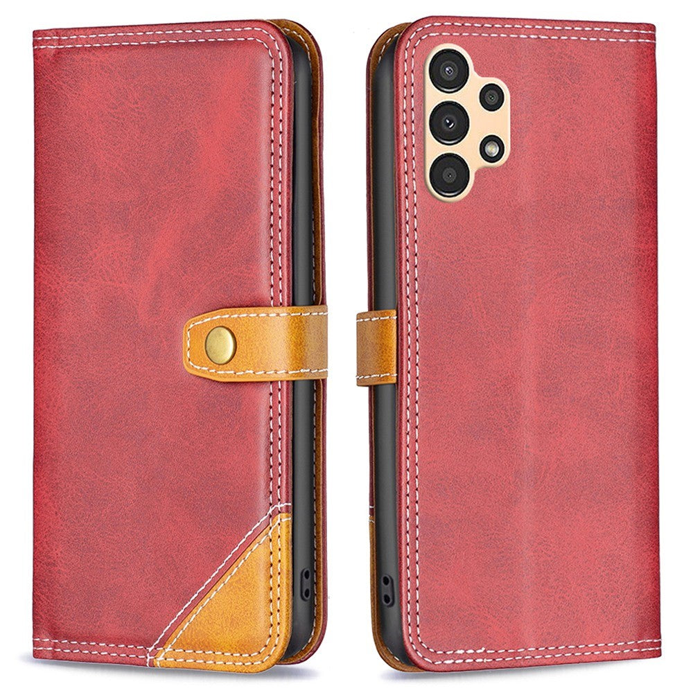 BINFEN two-color leather case for Samsung Galaxy A13 4G - Red