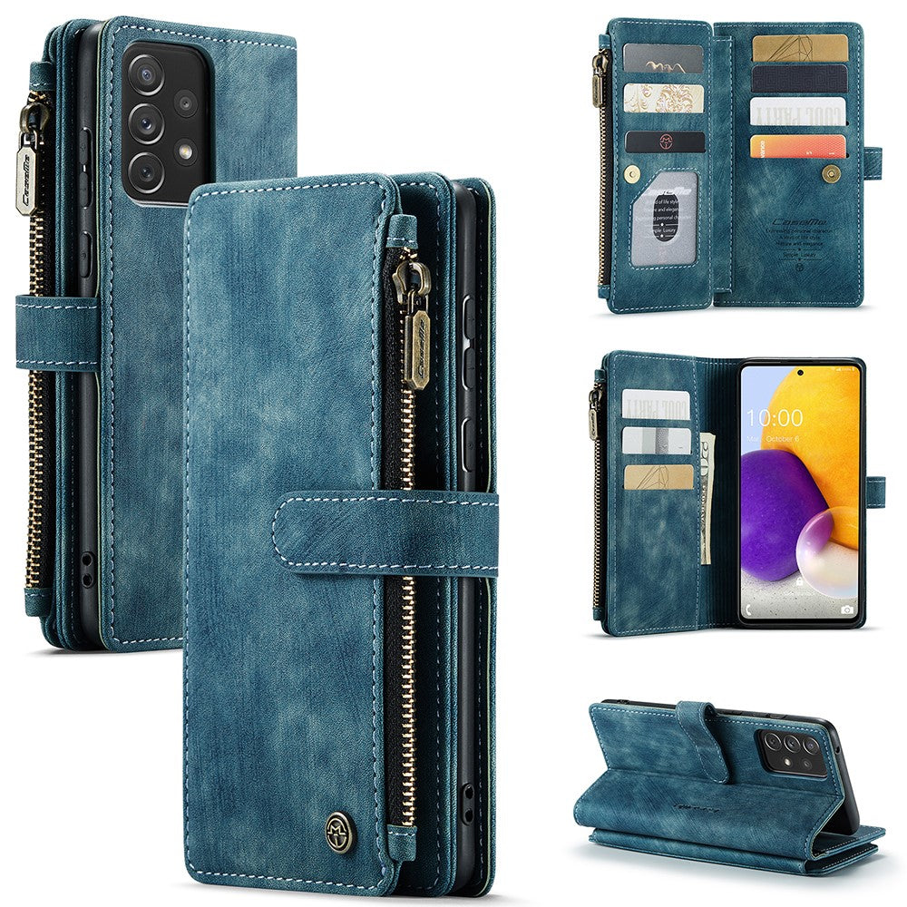 CaseMe zipper-wallet phone case for Samsung Galaxy A13 4G - Blue