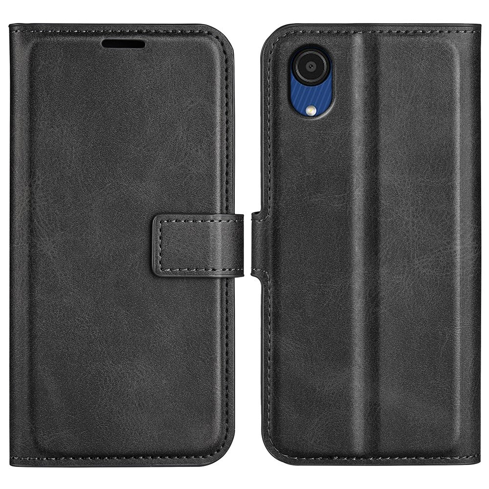 Wallet-style leather case for Samsung Galaxy A03 Core - Black