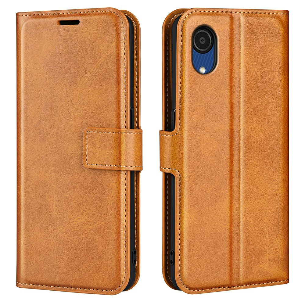 Wallet-style leather case for Samsung Galaxy A03 Core - Yellow