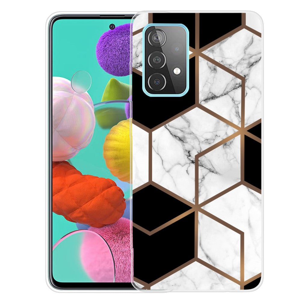 Deco Samsung Galaxy A73 case - Marble Cube in Black and White
