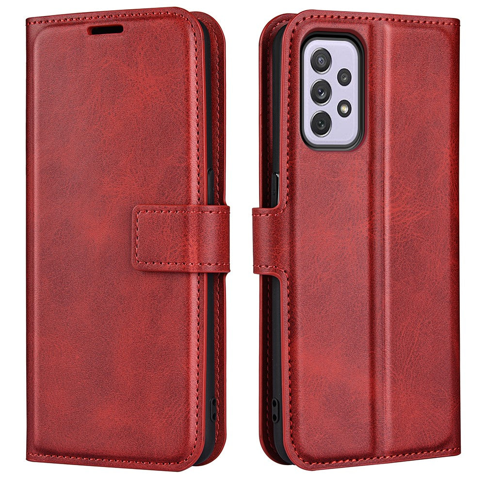 Wallet-style leather case for Samsung Galaxy A73 - Red