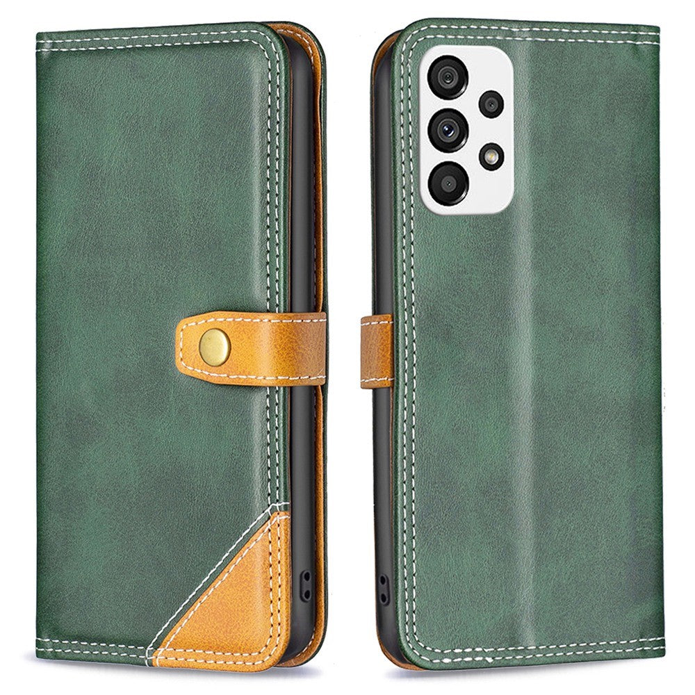 BINFEN two-color leather case for Samsung Galaxy A73 - Green