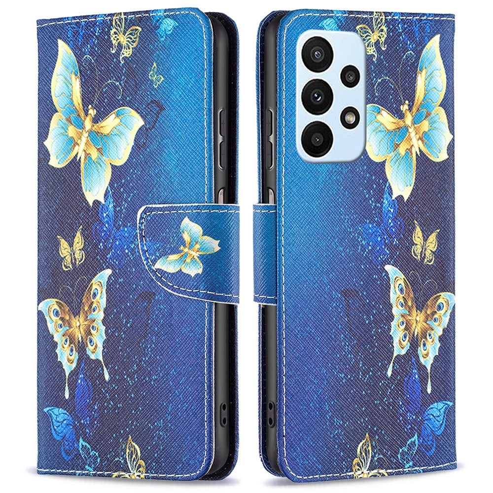 Wonderland Samsung Galaxy A23 flip case - Golden Butterflies