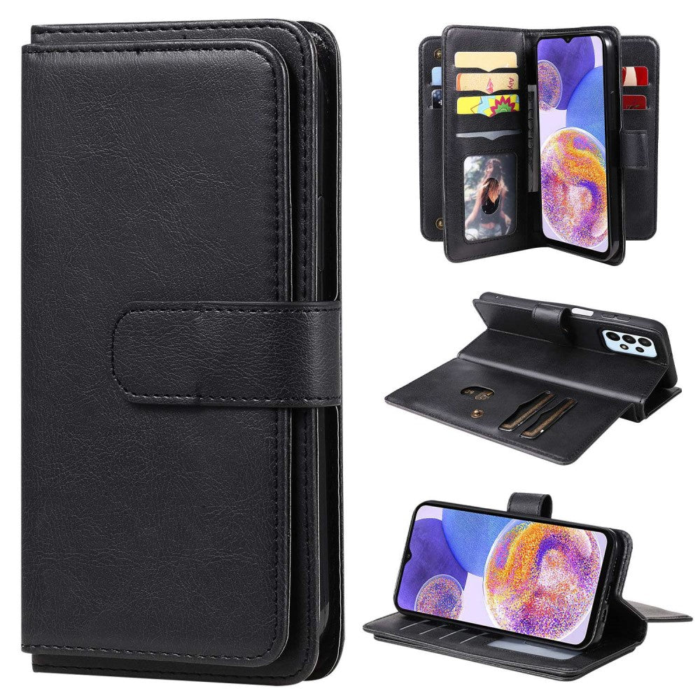 10-slot wallet case for Samsung Galaxy A23 - Black