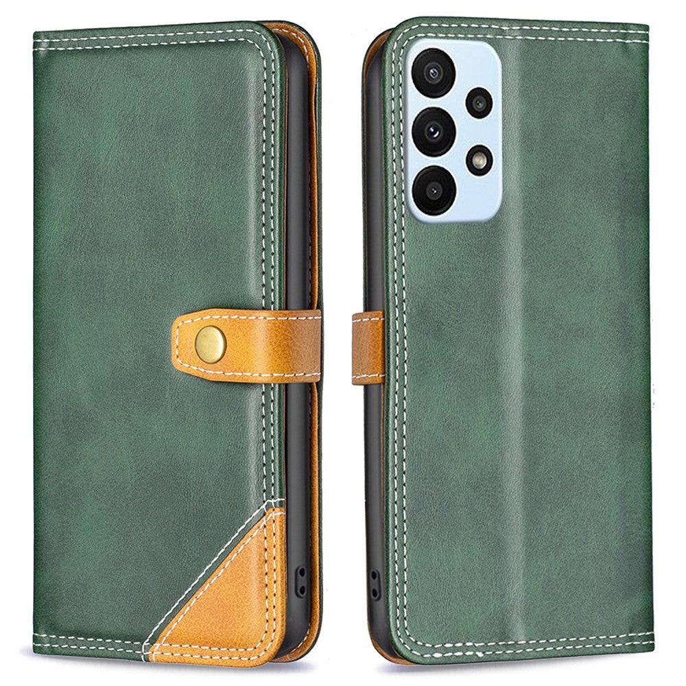 BINFEN two-color leather case for Samsung Galaxy A23 - Green