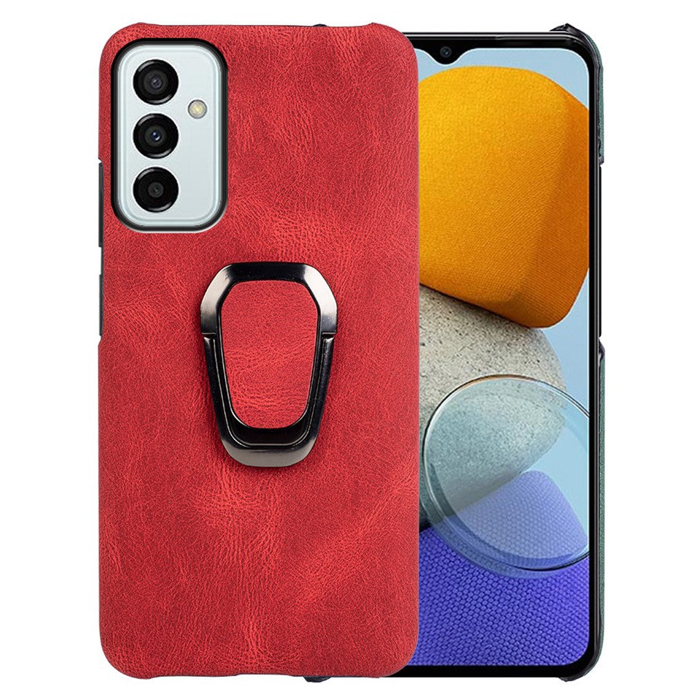 Shockproof leather cover with oval kickstand for Samsung Galaxy M23 - Red