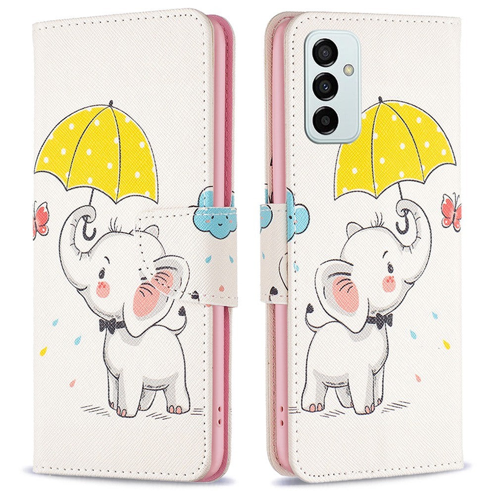 Wonderland Samsung Galaxy M23 flip case - Umbrella and Elephant