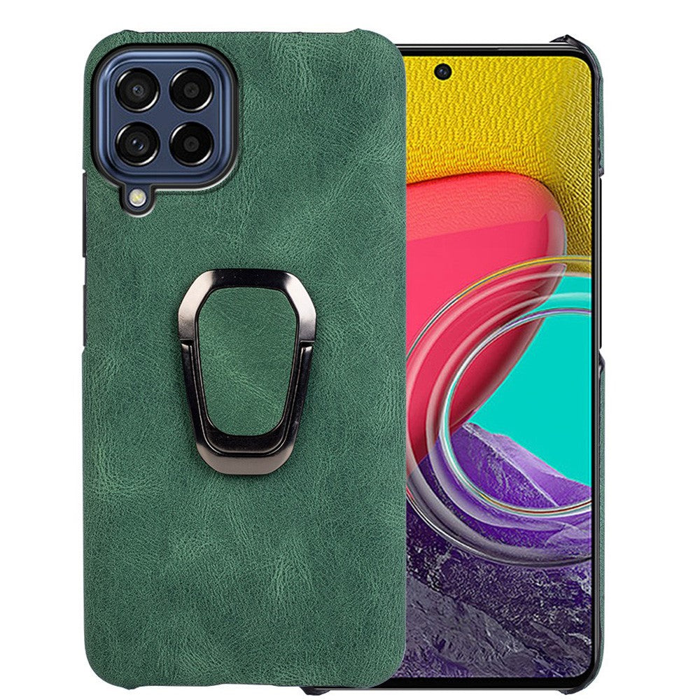 Shockproof leather cover with oval kickstand for Samsung Galaxy M53 5G - Green