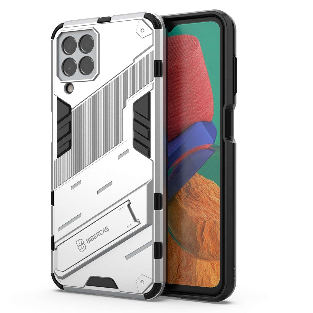 Shockproof hybrid cover with a modern touch for Samsung Galaxy M33 5G - Silver