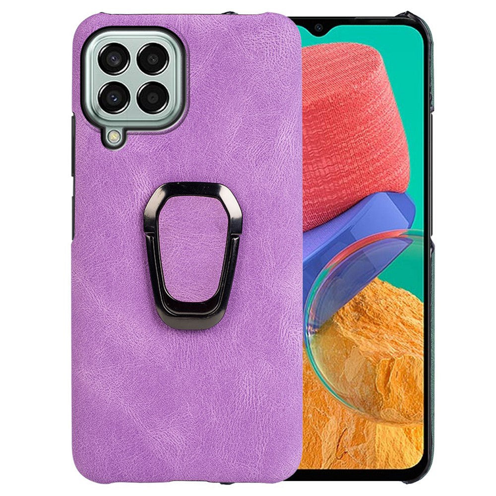 Shockproof leather cover with oval kickstand for Samsung Galaxy M33 5G - Purple
