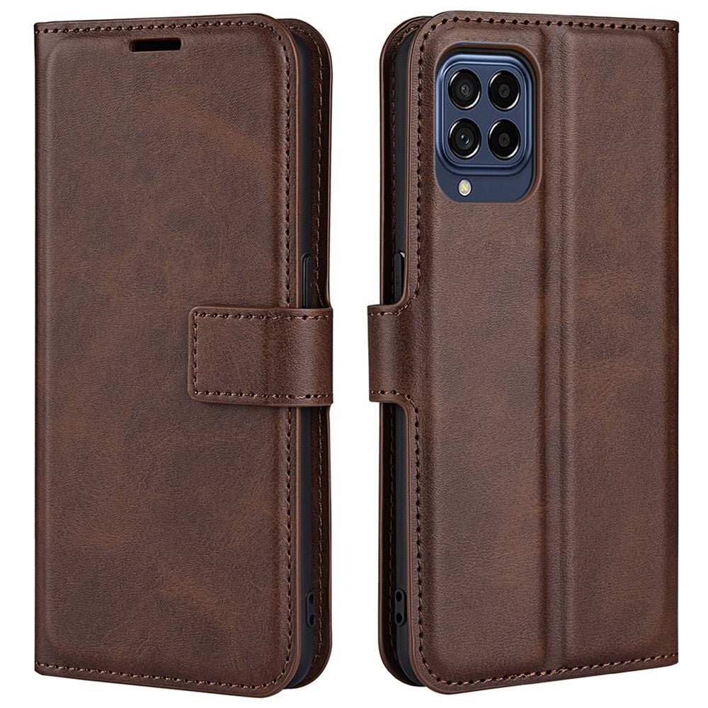 Wallet-style leather case for Samsung Galaxy M33 5G - Brown