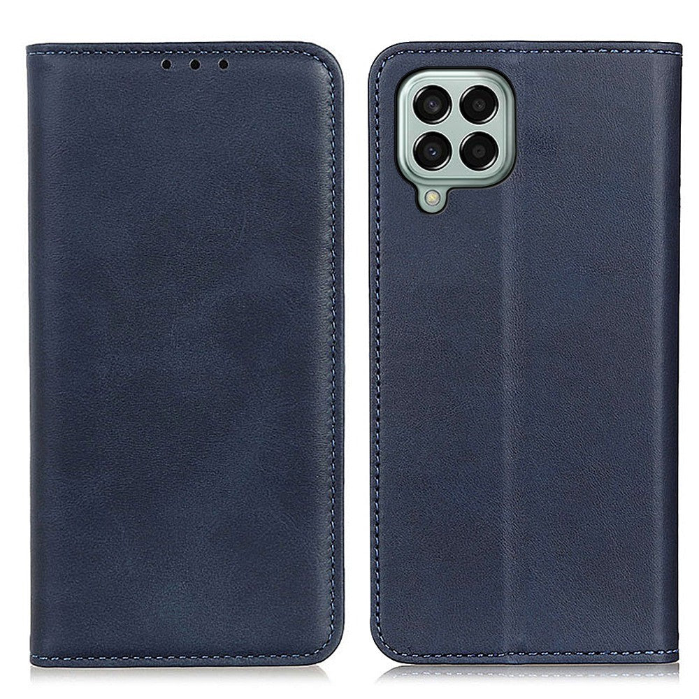 Wallet-style genuine leather flipcase for Samsung Galaxy M33 5G - Blue