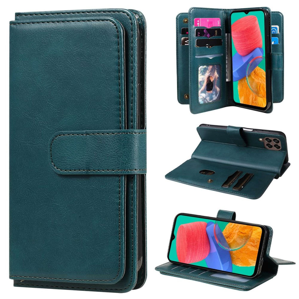 10-slot wallet case for Samsung Galaxy M33 5G - Blackish Green