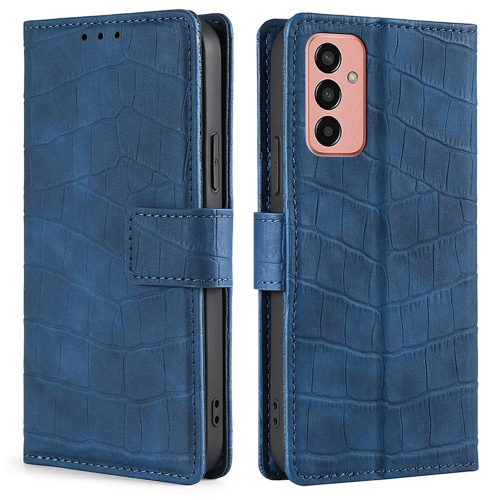 Crocodile textured leather case for Samsung Galaxy M13 4G - Blue