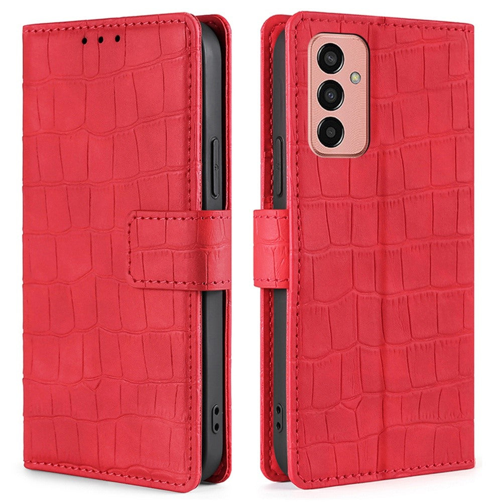 Crocodile textured leather case for Samsung Galaxy M13 4G - Red