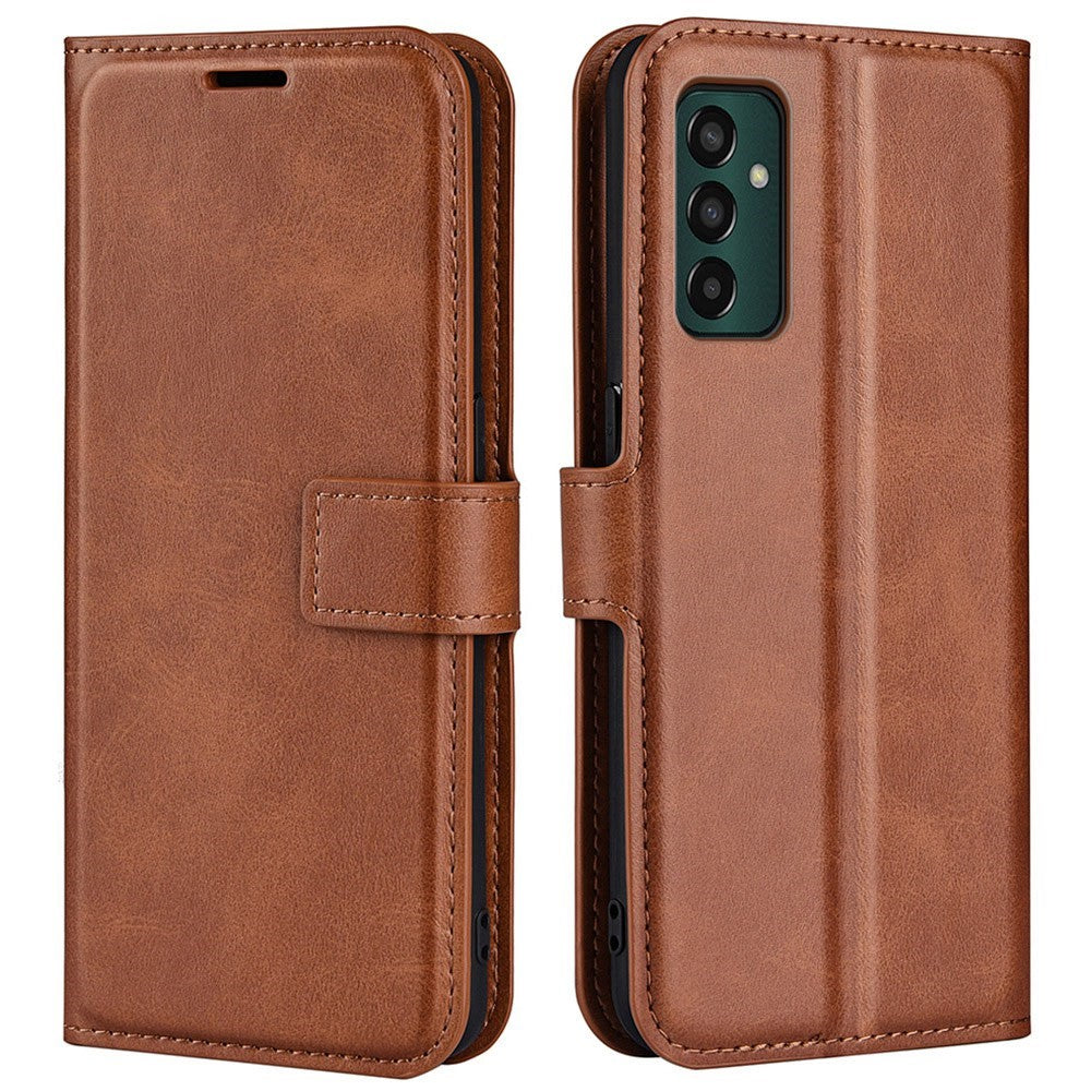 Wallet-style leather case for Samsung Galaxy M13 4G - Light Brown