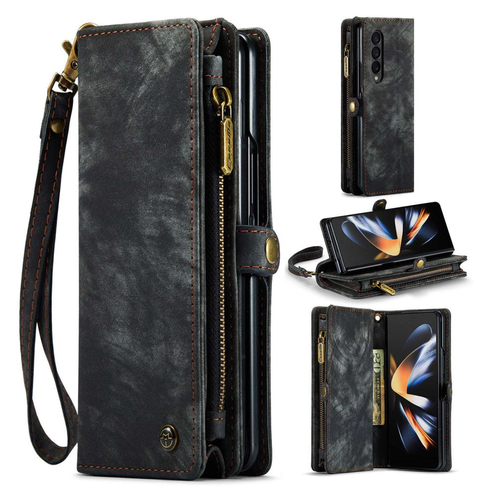 CaseMe Samsung Galaxy Z Fold4 Zipper Wallet - Black