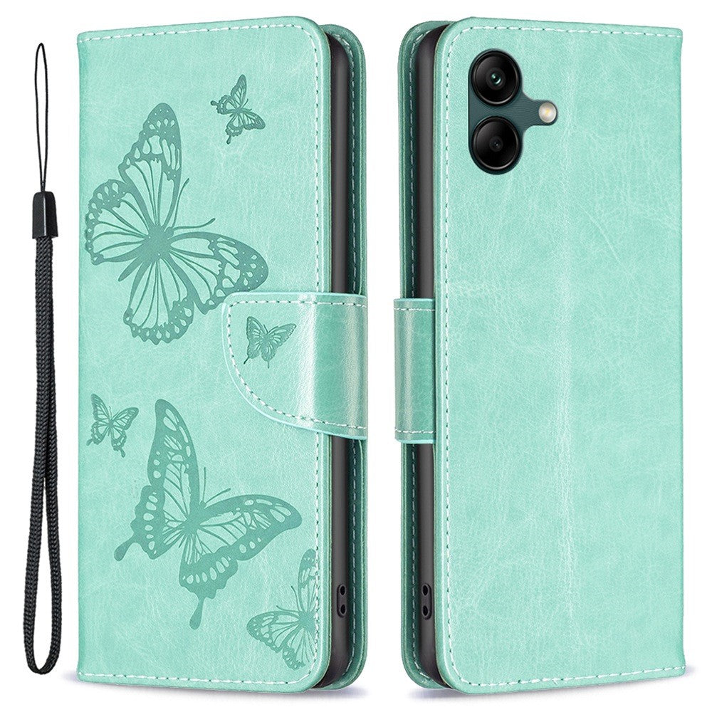 Butterfly Samsung Galaxy A04 flip case - Green