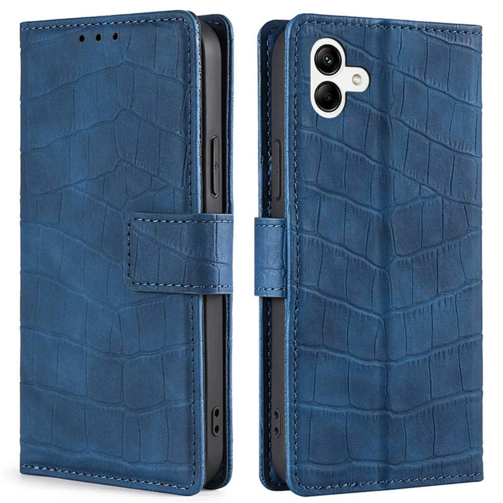 Crocodile textured leather case for Samsung Galaxy A04 - Blue