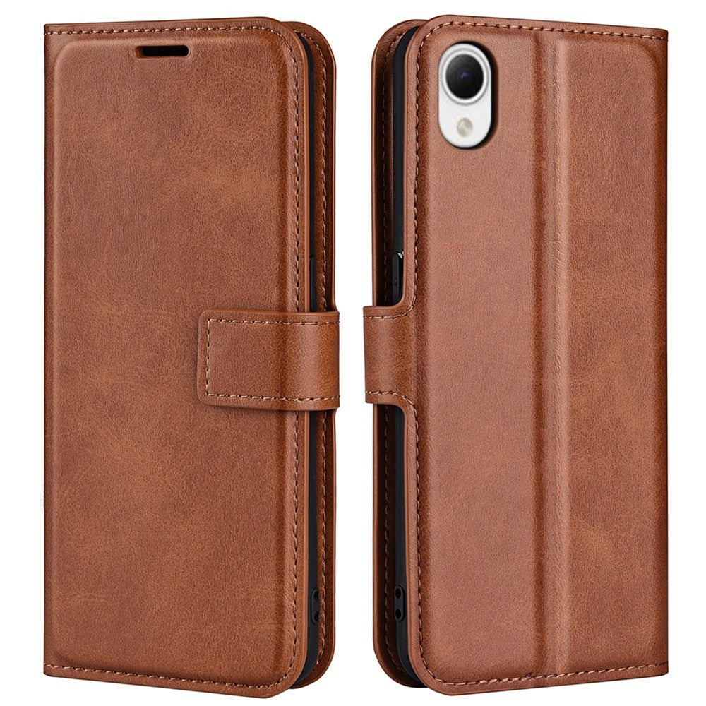 Wallet-style leather case for Samsung Galaxy A23e - Light Brown