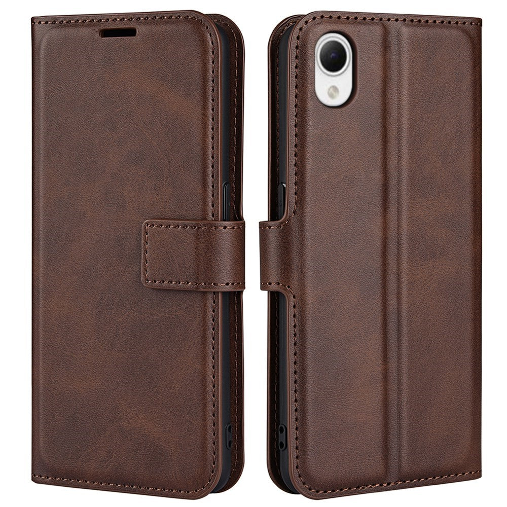 Wallet-style leather case for Samsung Galaxy A23e - Brown
