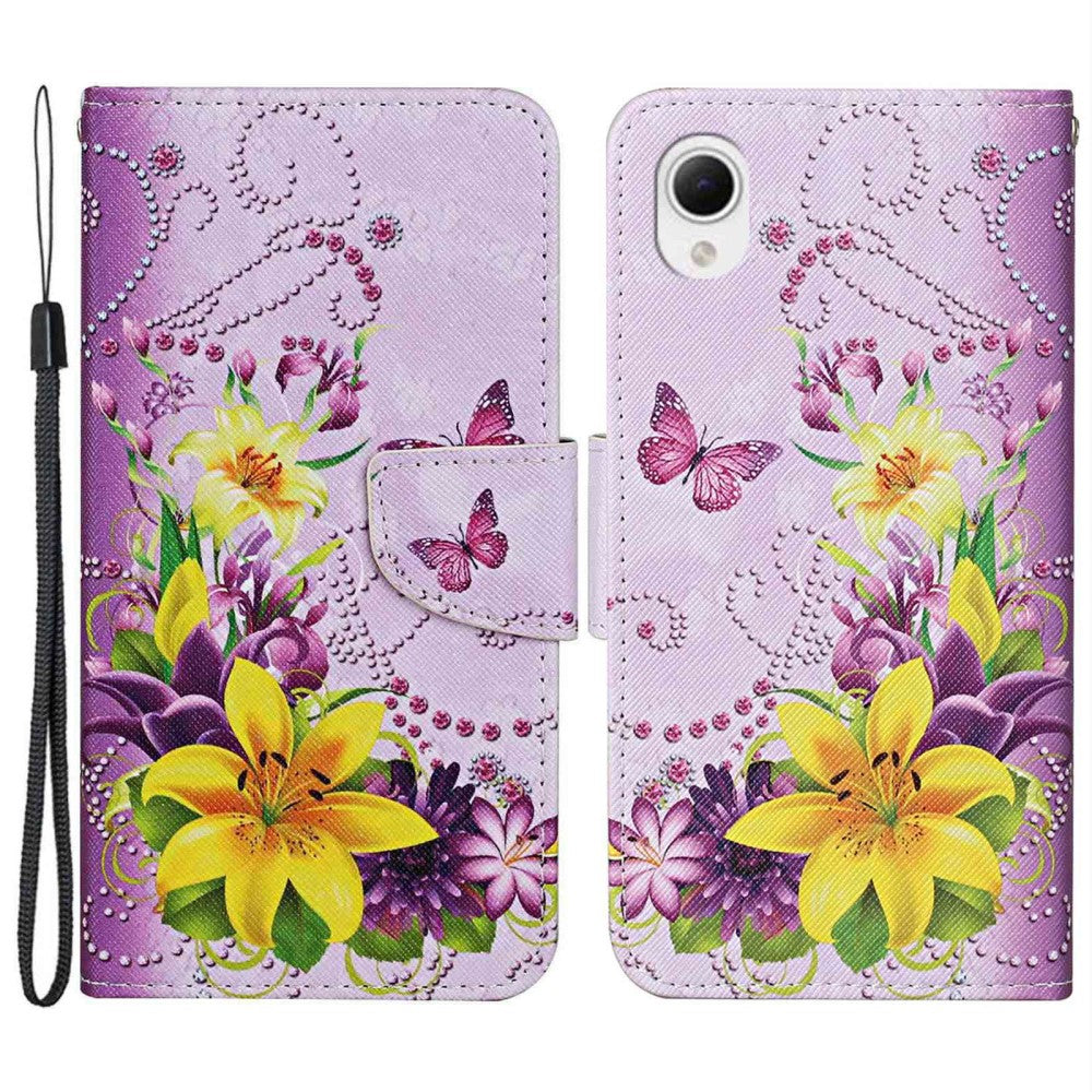 Wonderland Samsung Galaxy A23e flip case - Yellow Flowers / Butterflies