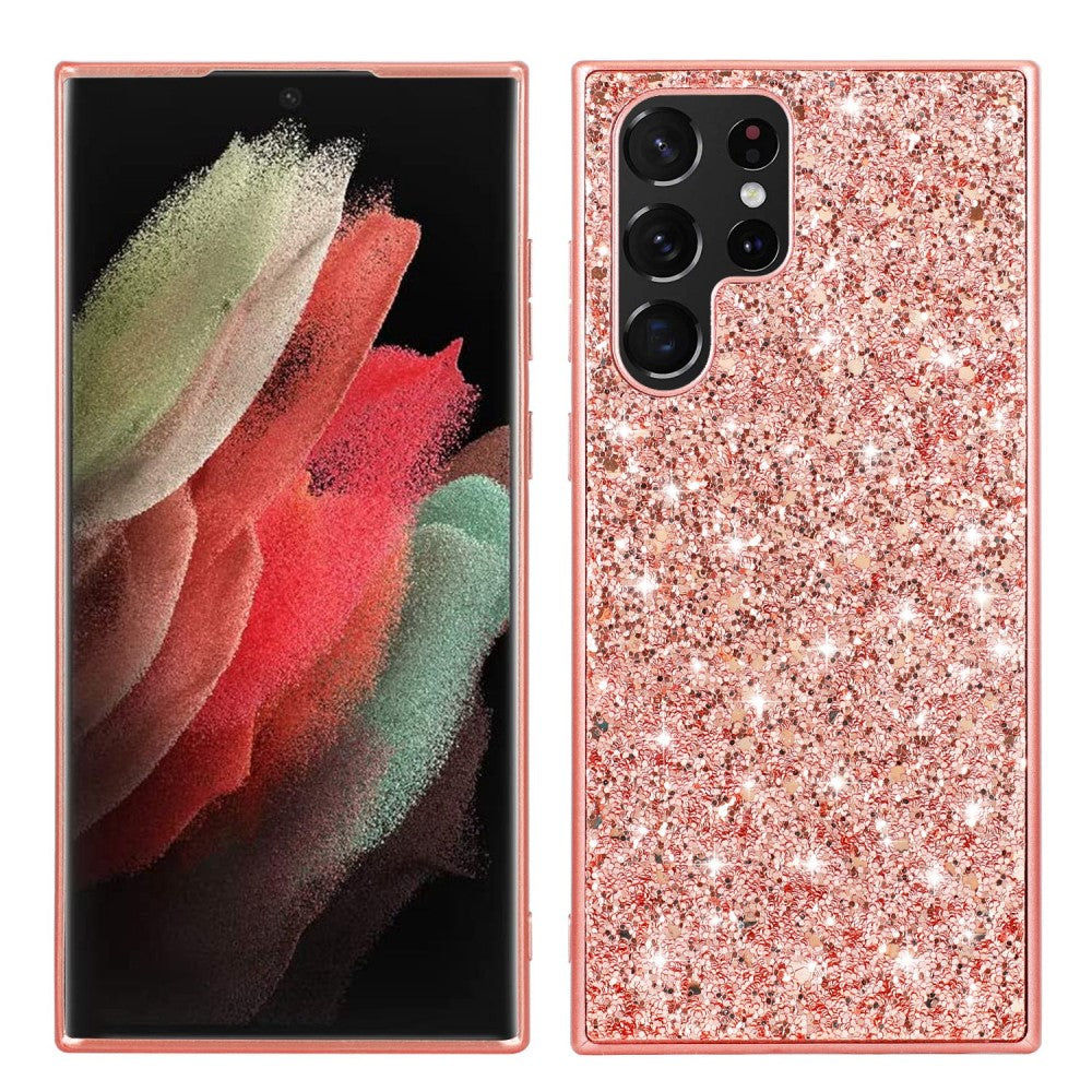 Glitter Samsung Galaxy S23 Ultra case - Rose Gold