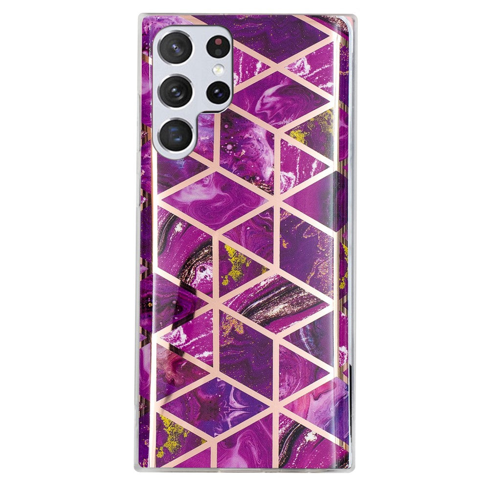 Deco Samsung Galaxy S23 Ultra case - Electroplated Purple Marble