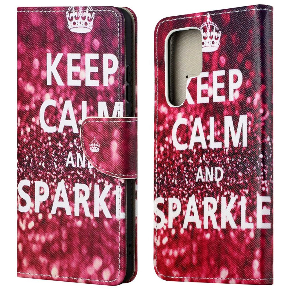Wonderland Samsung Galaxy S23 Ultra flip case - Keep Calm and Sparkle