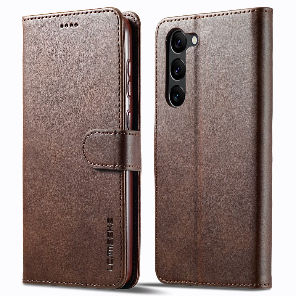 LC.IMEEKE Samsung Galaxy S23 Plus Flip Case - Brown